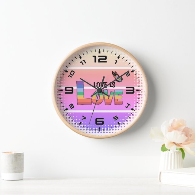 Rainbow Love Is Love Clock (Home)