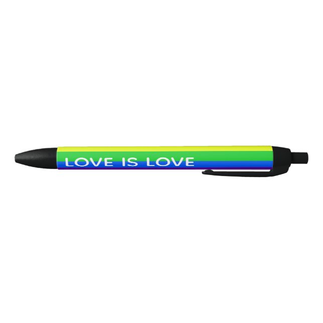 Rainbow Love is Love Gay Pride LGBTQ Beautiful Black Ink Pen (Bottom)