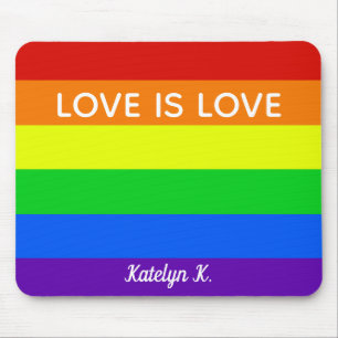 Rainbow Love is Love Gay Pride LGBTQ Beautiful Mouse Mat