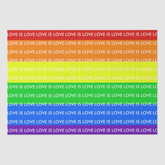 Rainbow Love is Love Gay Pride LGBTQ Beautiful Tissue Paper (Front)
