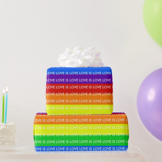 Rainbow Love is Love Gay Pride LGBTQ Beautiful Wrapping Paper (Party Gifts)