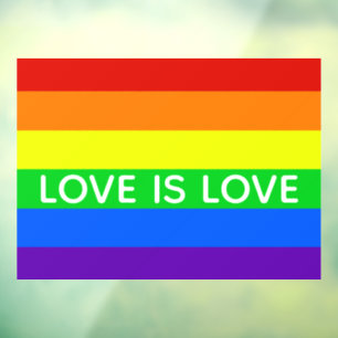 Rainbow Love is Love Gay Pride Window Cling