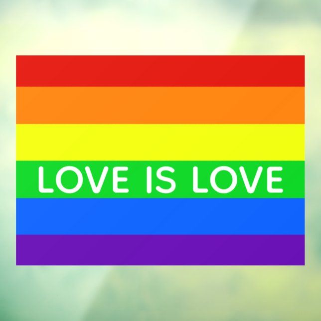 Rainbow Love is Love Gay Pride Window Cling (Sheet 3)