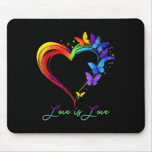 Rainbow Love Is Love Lgbt Gay Lesbian Pride Butter Mouse Mat