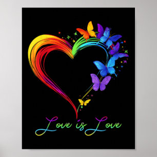 Rainbow Love Is Love Lgbt Gay Lesbian Pride Butter Poster