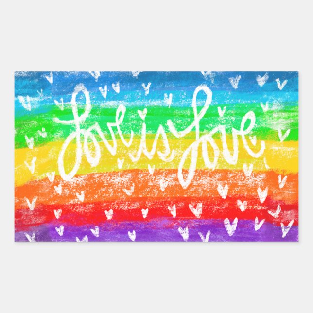 Rainbow LOVE is LOVE Sticker (Front)