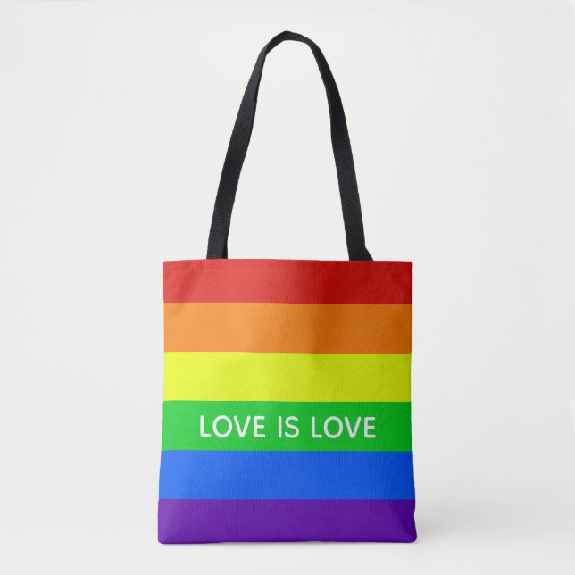 Rainbow Love is Love Tote Bag (Front)