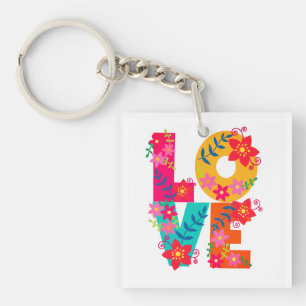 Rainbow Love Key Ring