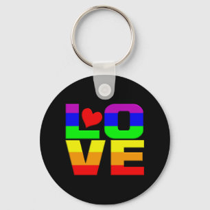 Rainbow Love keychain