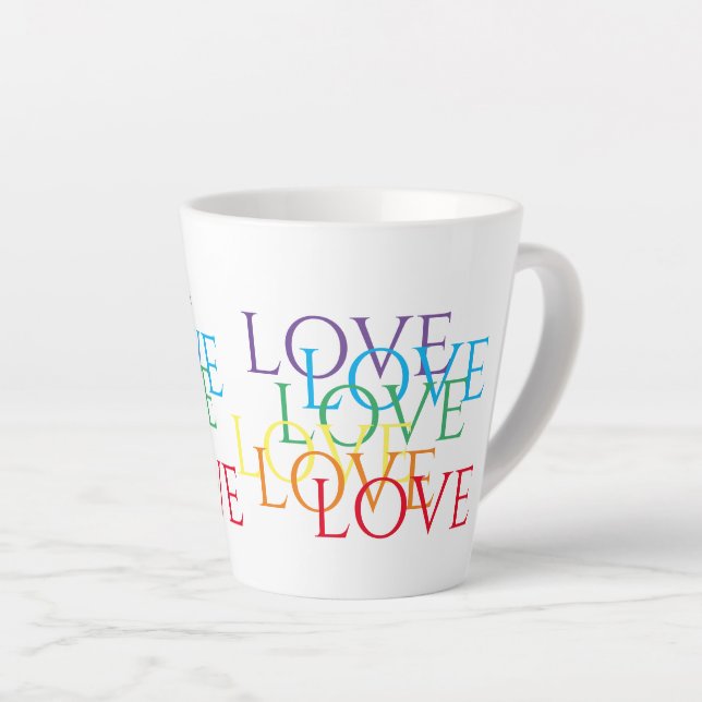 RAINBOW LOVE Latte Mug (Right Angle)
