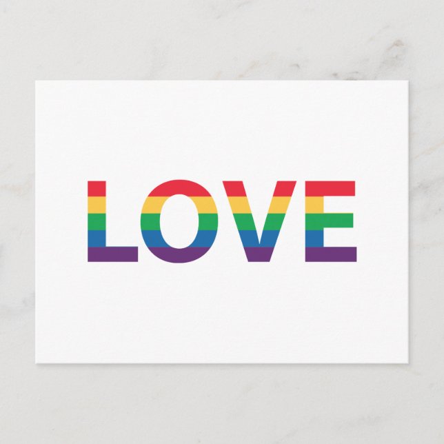 Rainbow Love Letters Postcard (Front)