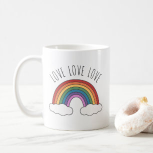 Rainbow Love Love Love Coffee Mug