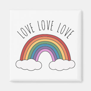 Rainbow Love Love Love Magnet