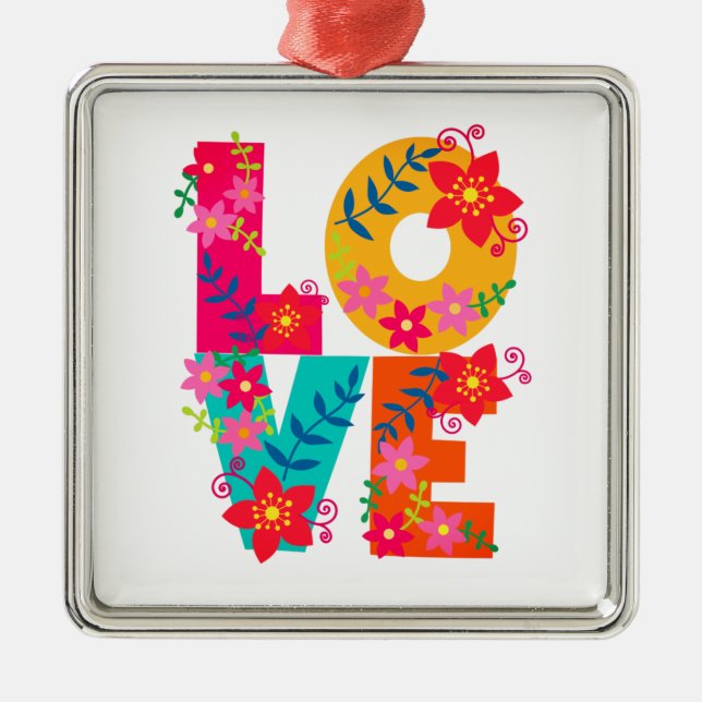Rainbow Love Metal Tree Decoration (Front)