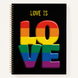 rainbow love notebook