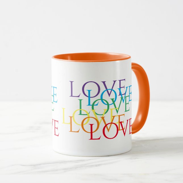 RAINBOW LOVE Orange Combo Mug (Front Right)