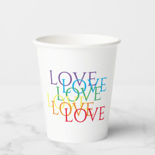 RAINBOW LOVE Paper Cups
