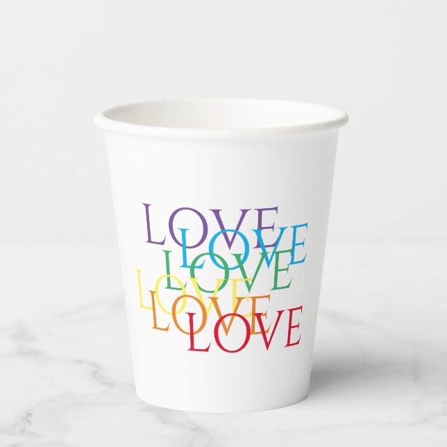 RAINBOW LOVE Paper Cups (Front)