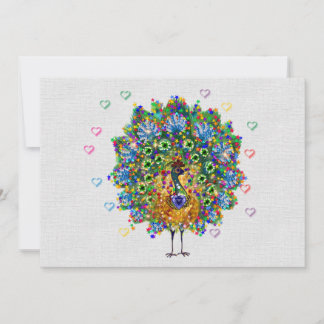 Rainbow Love Peacock Invitation