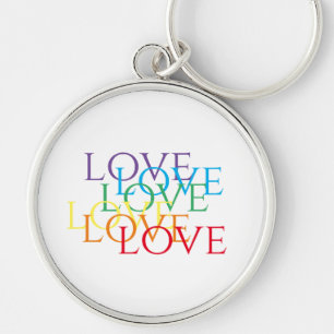 RAINBOW LOVE Premium Round Keychain 
