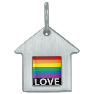 Rainbow Love, Pride, LGBT, Celebrate Love Pet Tag