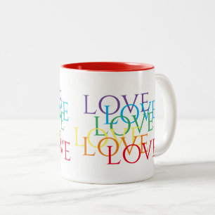 RAINBOW LOVE Red Two-Tone Mug