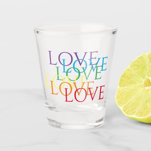 RAINBOW LOVE Shot Glass (Front)