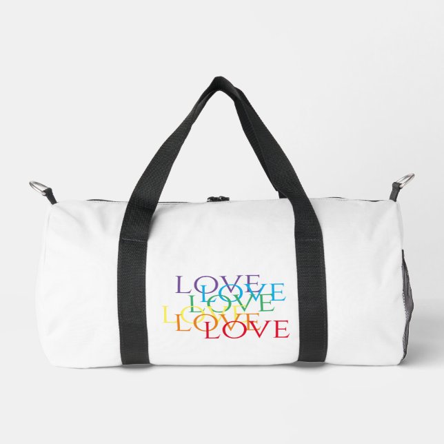 RAINBOW LOVE Small Duffel Bag (Front)