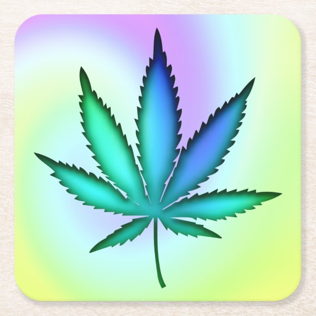 Rainbow Love  Square Paper Coaster (Front)