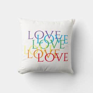RAINBOW LOVE Square Throw Pillow