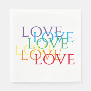 RAINBOW LOVE Standard Luncheon Paper Napkins 