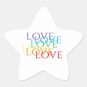 RAINBOW LOVE Star Stickers