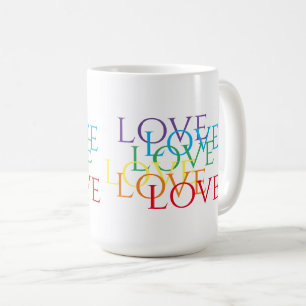 RAINBOW LOVE Tall White Mug