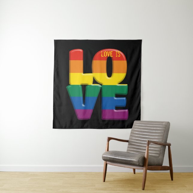 rainbow love tapestry (In Situ)