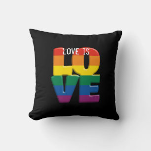 rainbow love throw pillow