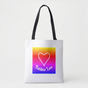 Rainbow Love Tote Bag Colourful