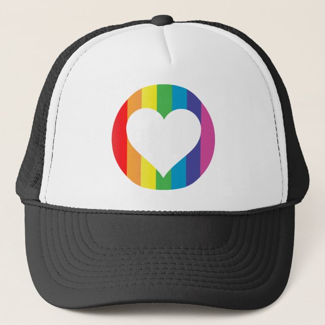 rainbow love trucker hat (Front)