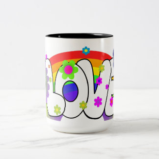 Rainbow Love Two-Tone Coffee Mug