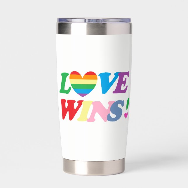 Rainbow Love Wins LGBT Insulated Tumbler (Back)