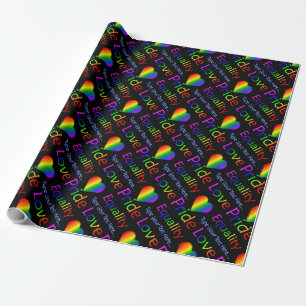 Rainbow Love Wrapping Paper Personalised Gay Pride