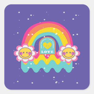 Rainbow Love yourself Square Sticker