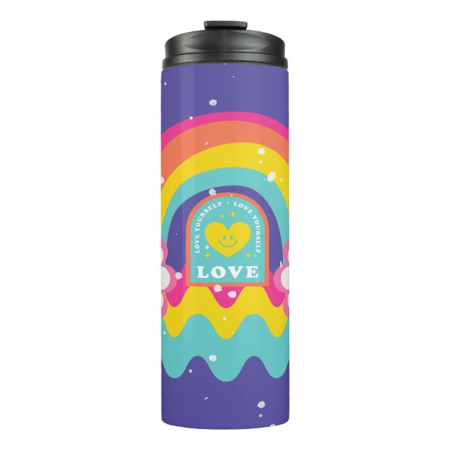 Rainbow Love yourself Thermal Tumbler (Front)