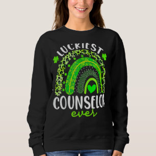 Rainbow Luckiest Counsellor Ever Funny St Patricks Sweatshirt