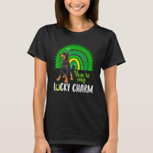 Rainbow Lucky Charm Doberman Dog Lover St Patricks T-Shirt
