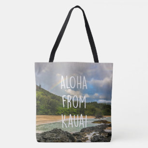 Rainbow Lumaha'i Beach, Kauai, Hawaiian Beach Bag