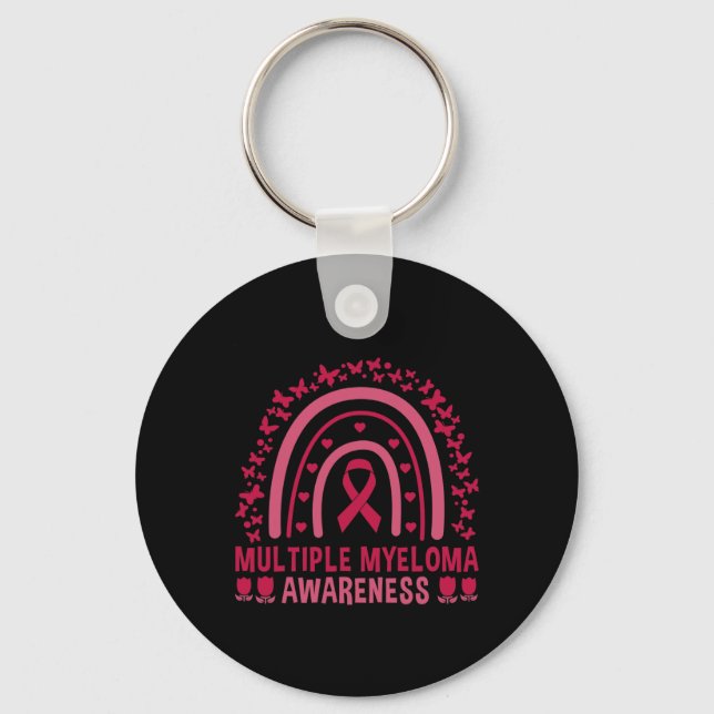 Rainbow Lymphoma Awareness Support 1 Key Ring (Front)