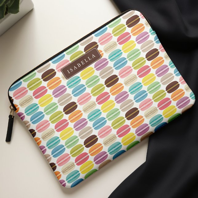 Rainbow Macarons Pattern Personalised Laptop Sleeve (Creator Uploaded)
