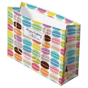 Rainbow Macarons Pattern Personalised Large Gift Bag