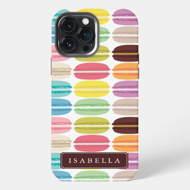 Rainbow Macarons Personalised iPhone Case (Back)