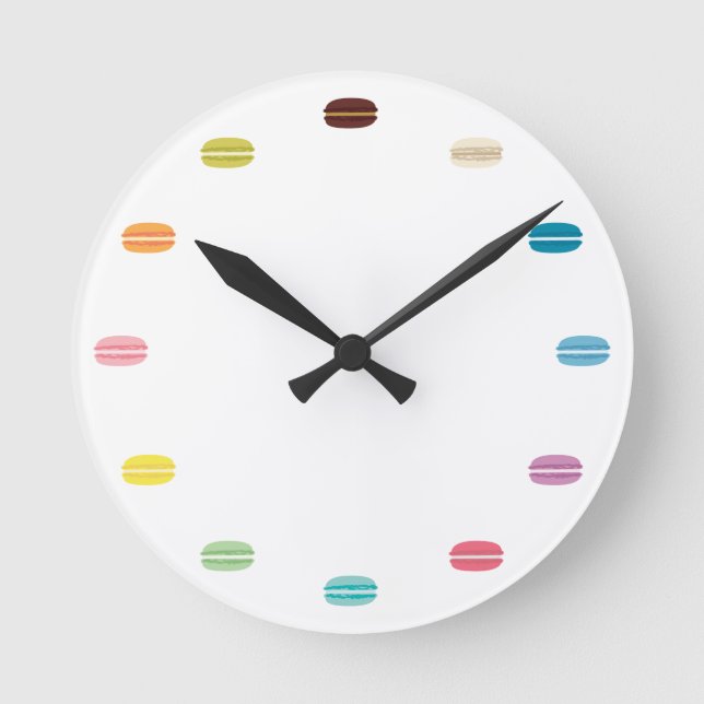 Rainbow Macarons Round Clock (Front)